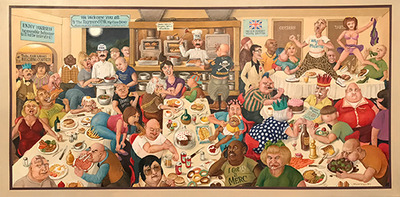 The Raymond Oik Pig Class Cuisine by Edwin Cripps – Acylic on canvas